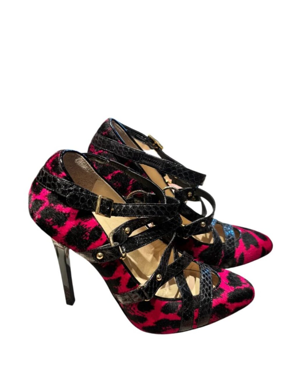 Jimmy Choo Pink + Black Heels, 36.5